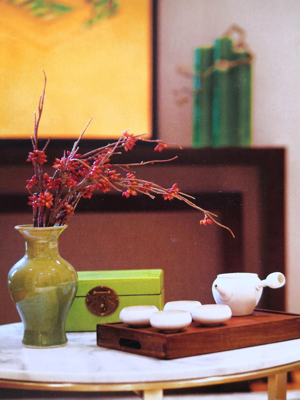 传统中式  室内家居照片 配图小图插头底图背景图 绿屏红梅