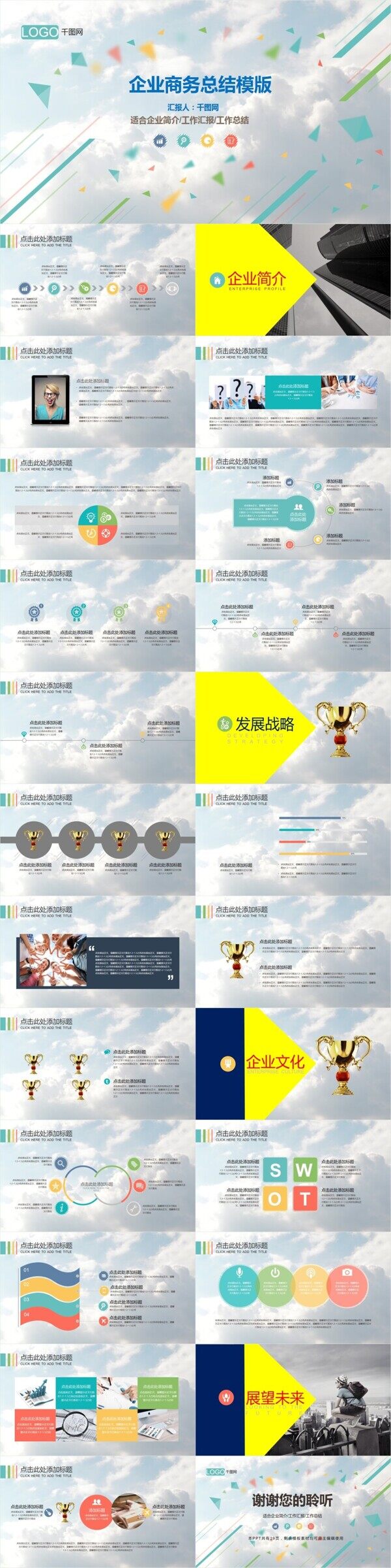 企业商务工作总结计划汇报通用PPT模版