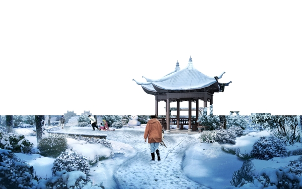 冬季公园雪景风光图片