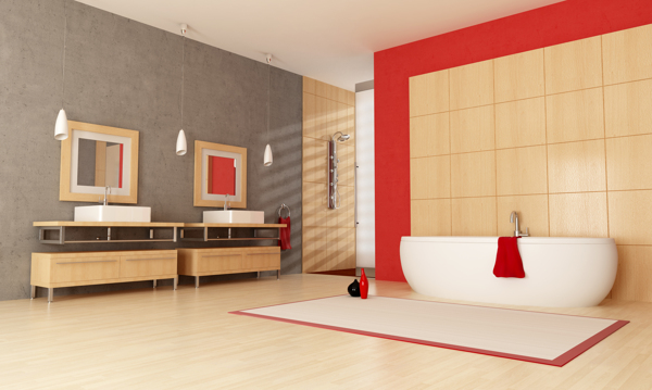 红色风格浴室装修设计