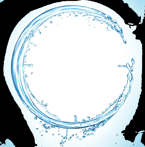 透明蓝色的水圈png元素素材
