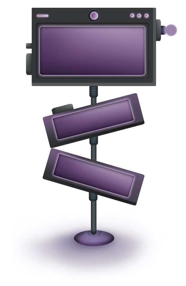 工业风电子科技紫色立体文字框