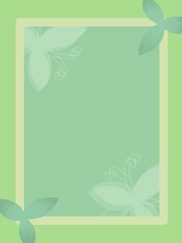 手绘清新文艺蓝色绿色植物花卉背景
