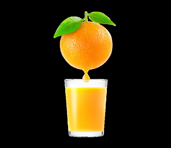 橙子果汁png元素