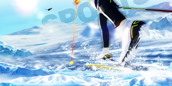 冬日里滑雪背景设计