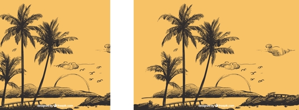 棕榈树素描背景