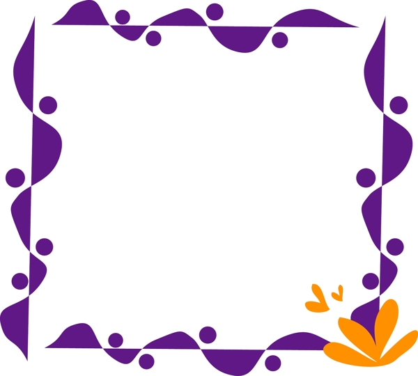 紫色花边边框插画