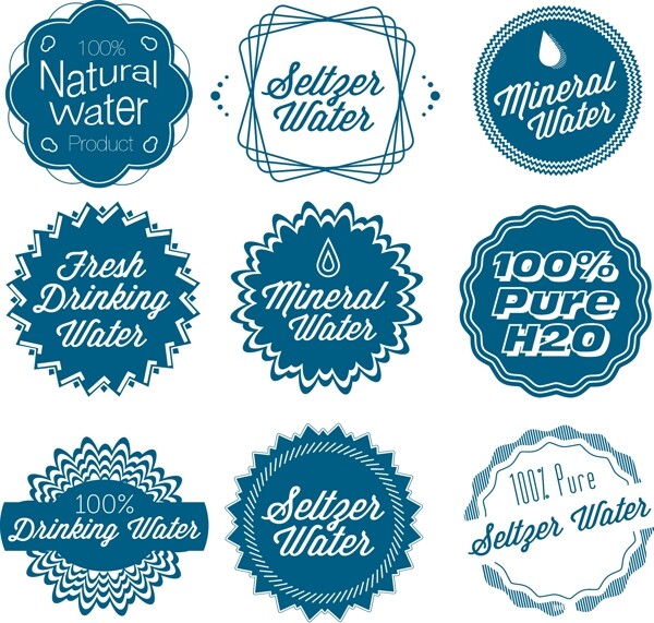 创造性的纯净水标签矢量素材