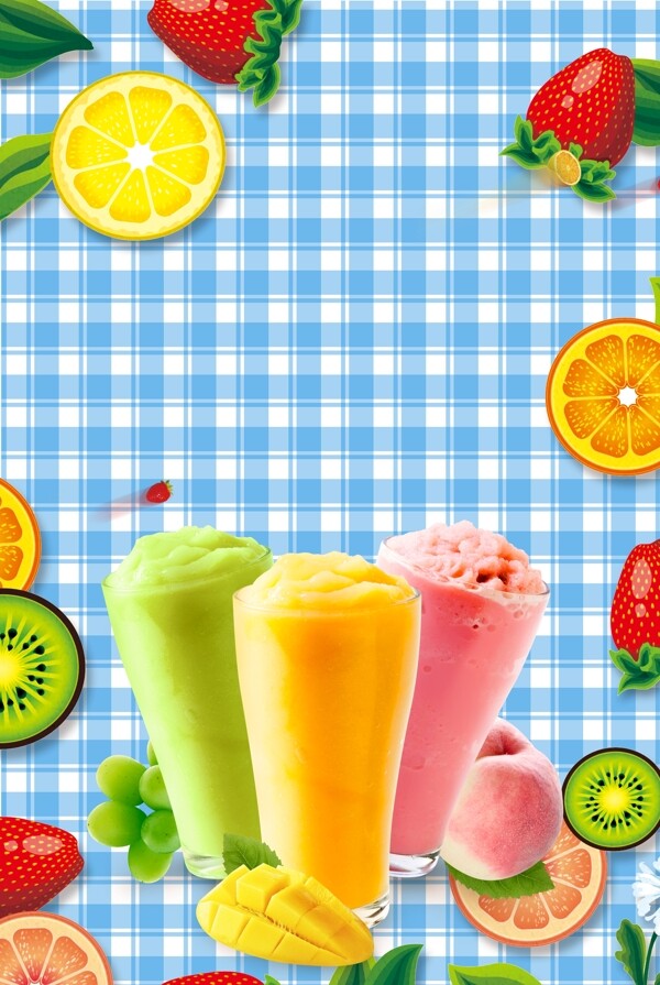 夏日水果冰激凌海报