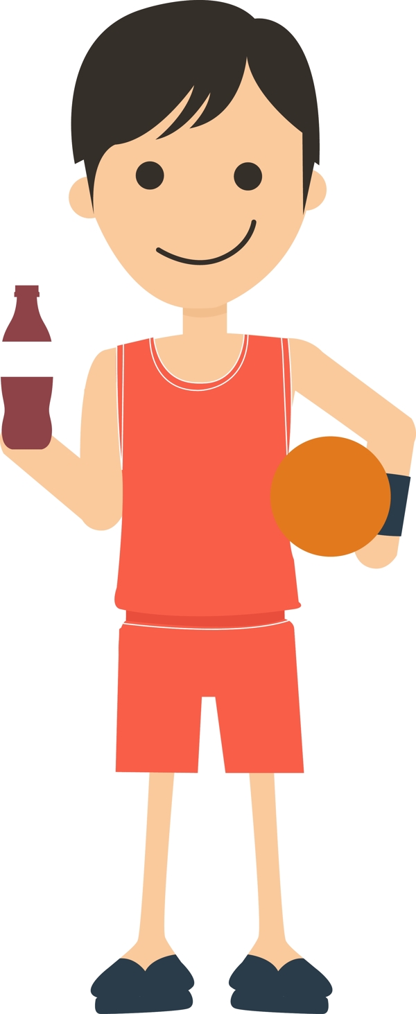 打篮球拿着可乐的少年