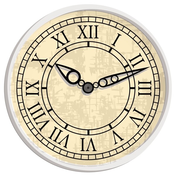 复古罗马数字时钟表盘设计矢量素材