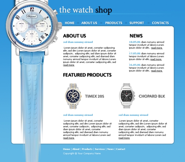 欧美手表网络销售网页模板