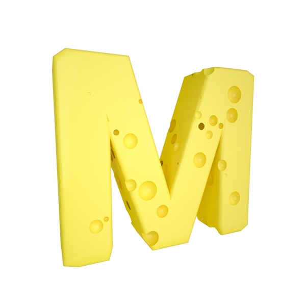 C4D创意奶酪字母M装饰