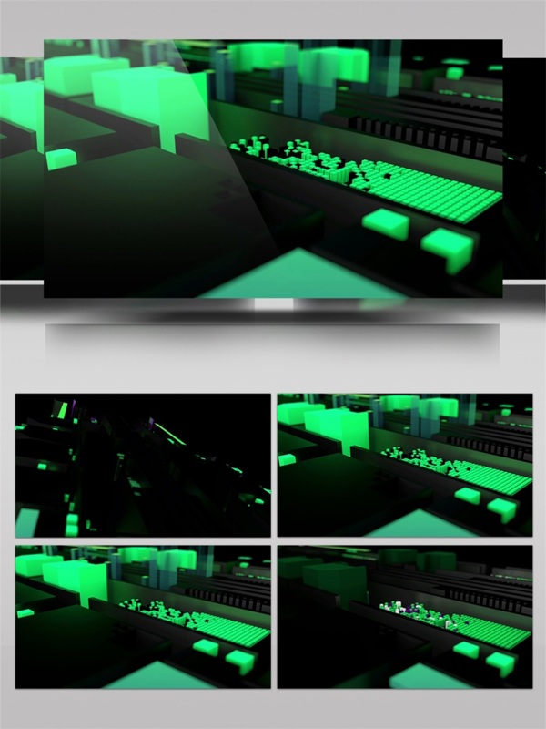 绿色灯光明暗交替变换视频素材
