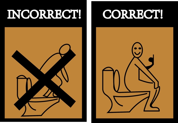 厕所标识座便器使用规范图片