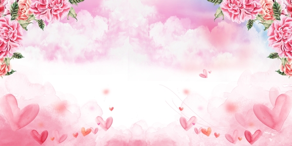 粉色浪漫玫瑰花背景设计