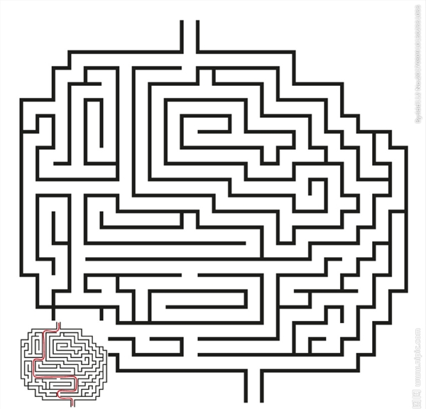 黑色线条迷宫图案和线路图