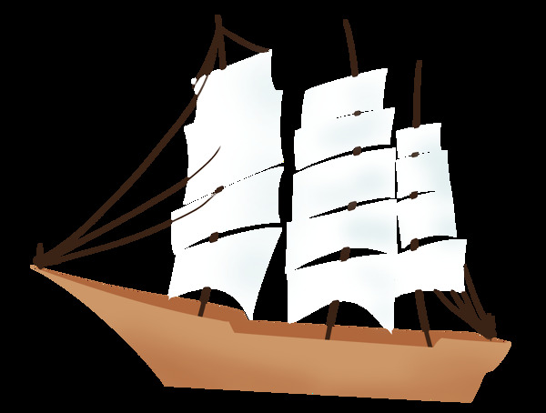 帆船插画卡通企业文化标语标志