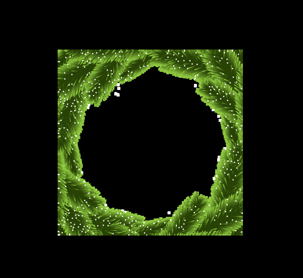 绿色叶子边框免抠png透明图层素材