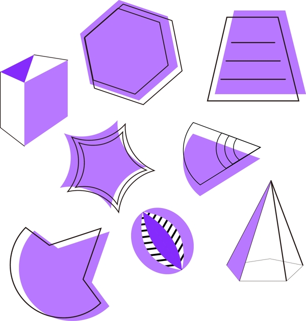 紫色孟菲斯几何图形
