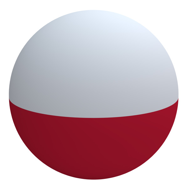 波兰国旗上的球孤立在白色