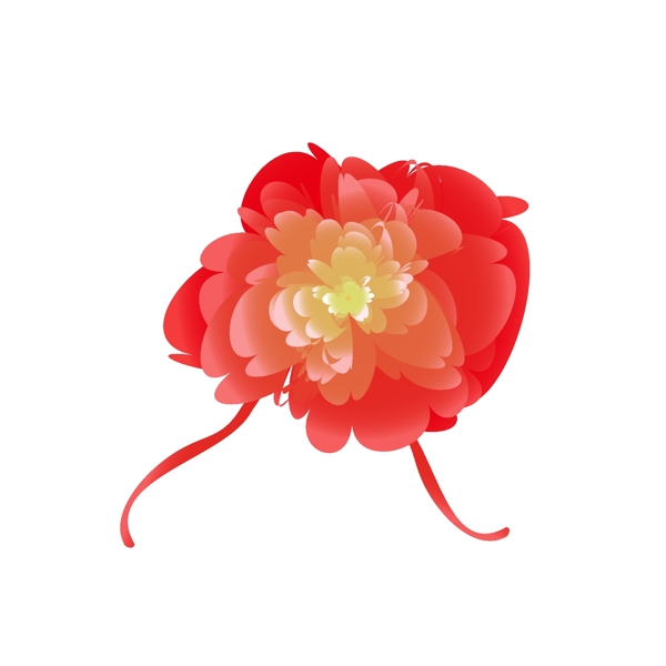 原创红色绚烂效果装饰礼节花朵
