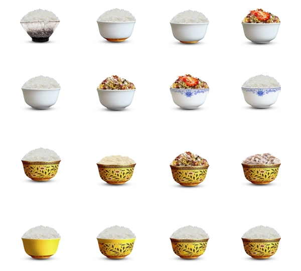 一碗米饭瓷碗青花瓷碗金碗图片