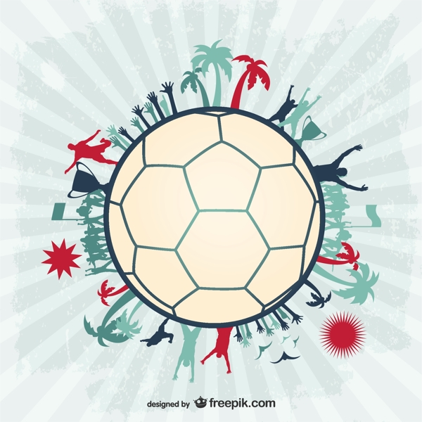 巴西元素围着一个足球