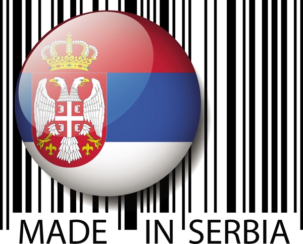 塞尔维亚条码矢量图解