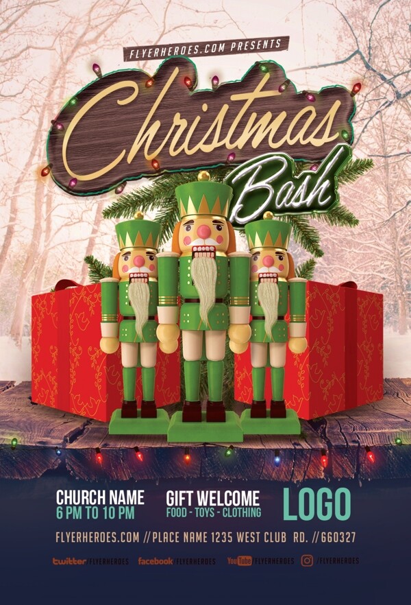 圣诞节Bash宣传单模板