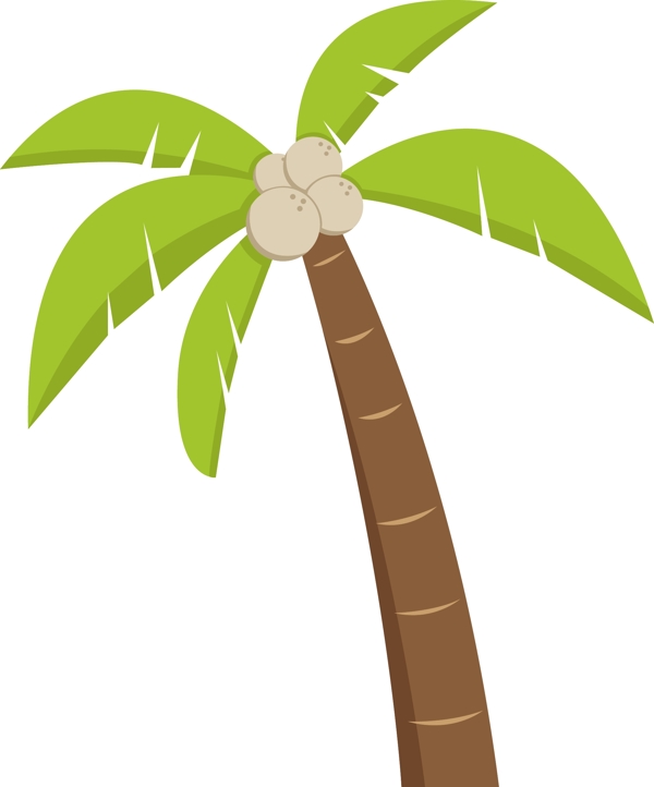 卡通海边椰子树免抠