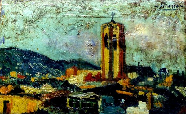 1903Paysagecatalan西班牙画家巴勃罗毕加索抽象油画人物人体油画装饰画