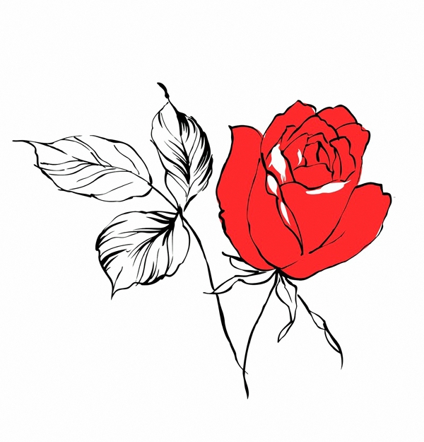 位图植物图案写意花卉花朵玫瑰免费素材