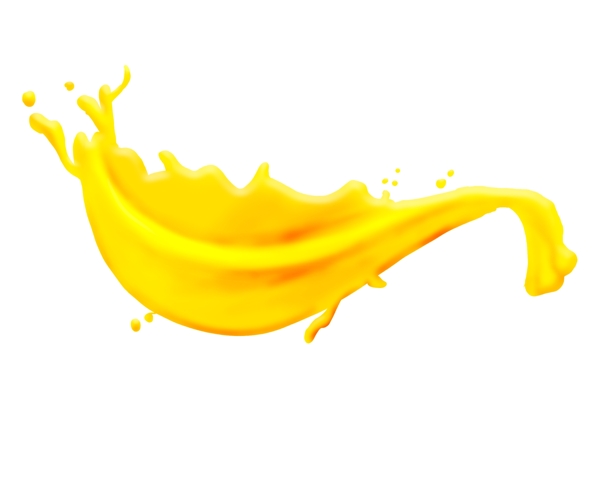 飞溅的黄色果汁插画