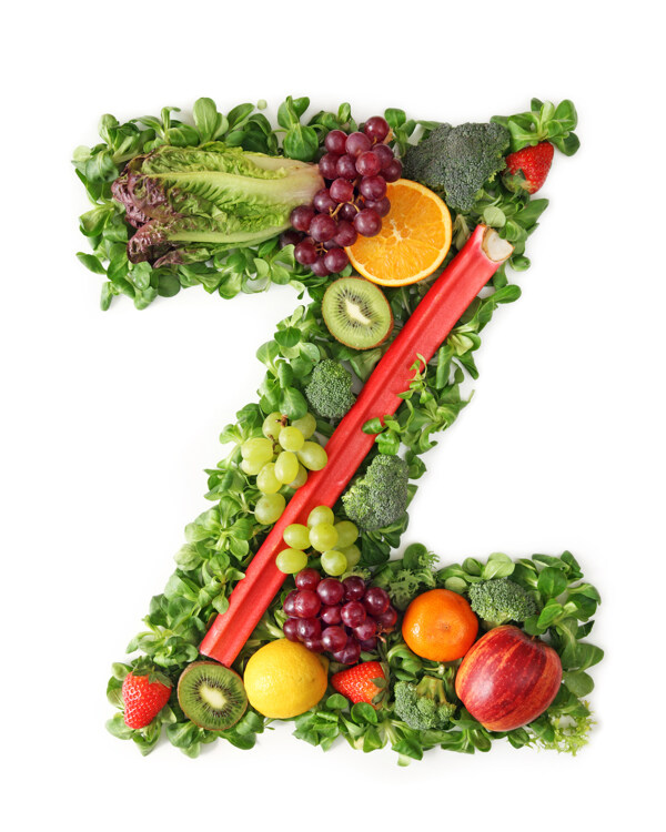 蔬菜水果组成的字母Z