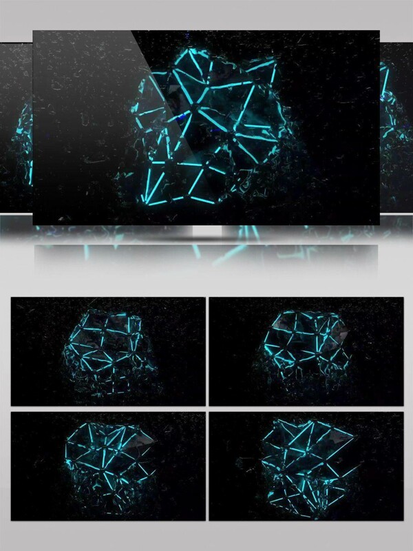 发光立体几何动感视频素材