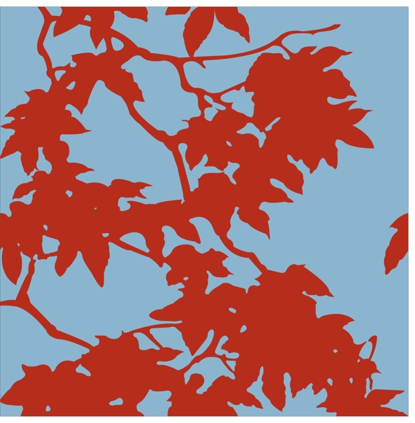 红色树叶纹理图