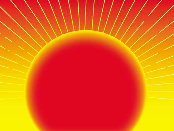 放射光芒红太阳图片