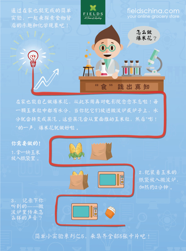 科学实验卡片爆米花中文