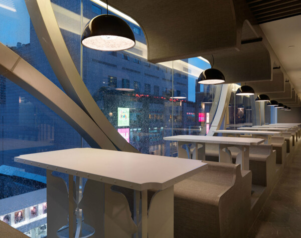 创意室内餐厅餐桌落地窗效果图