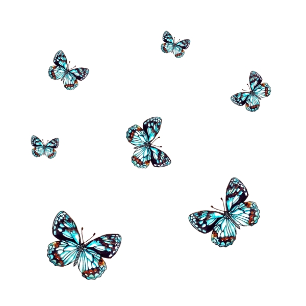漂浮蝴蝶可商用矢量元素