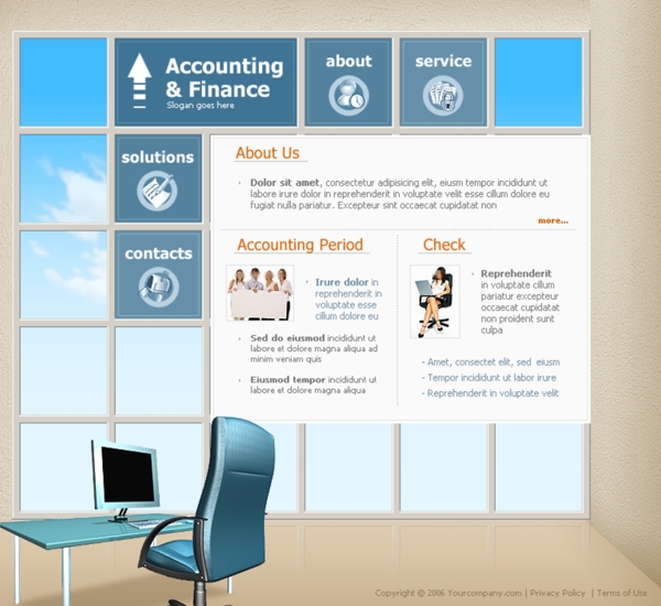 金融会计分析网页模板图片