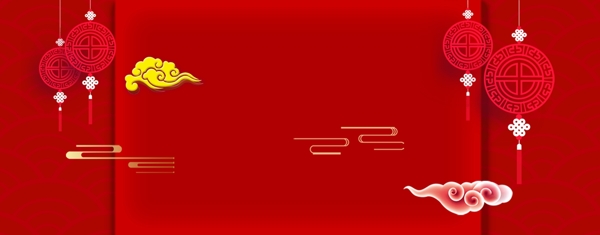 圣诞节文艺灯笼红色几何banner