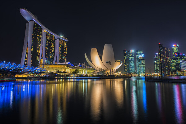 新加坡城市夜景图片