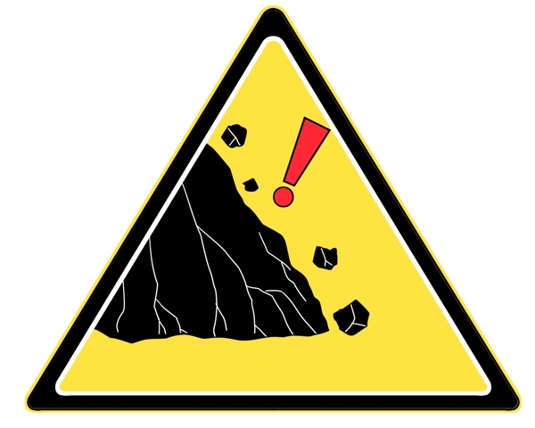 山体滑坡警示图标