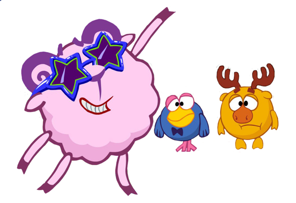 位图动物羊色彩紫色免费素材