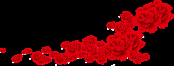 红色花瓣花朵png元素素材