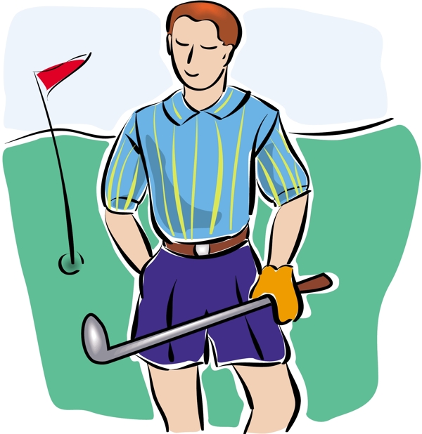 高尔夫球运动体育休闲矢量素材EPS格式0116