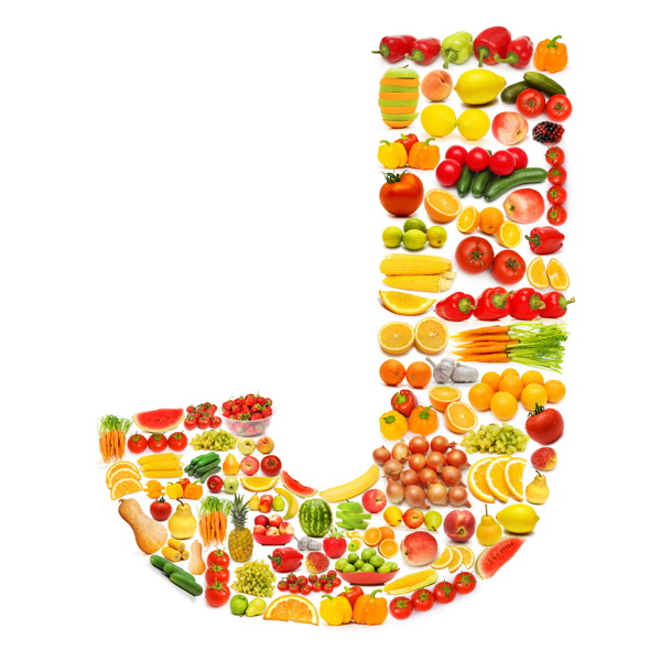 蔬菜水果组成的字母J图片