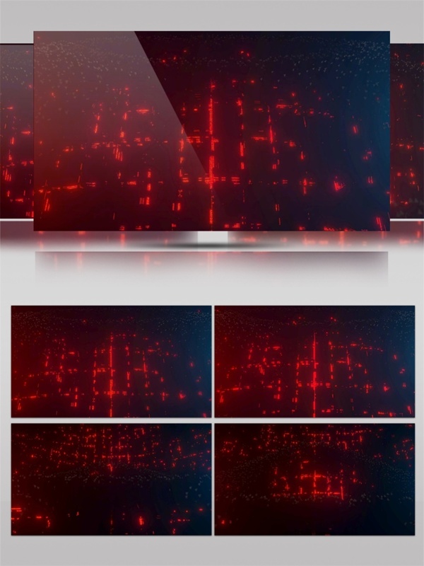 红色方块光束动态视频素材